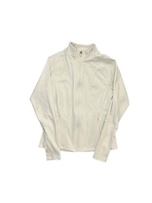 Athletic Jacket By Danskin In Cream, Size:S