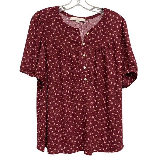 Top Ss By Loft In Maroon, Size:L