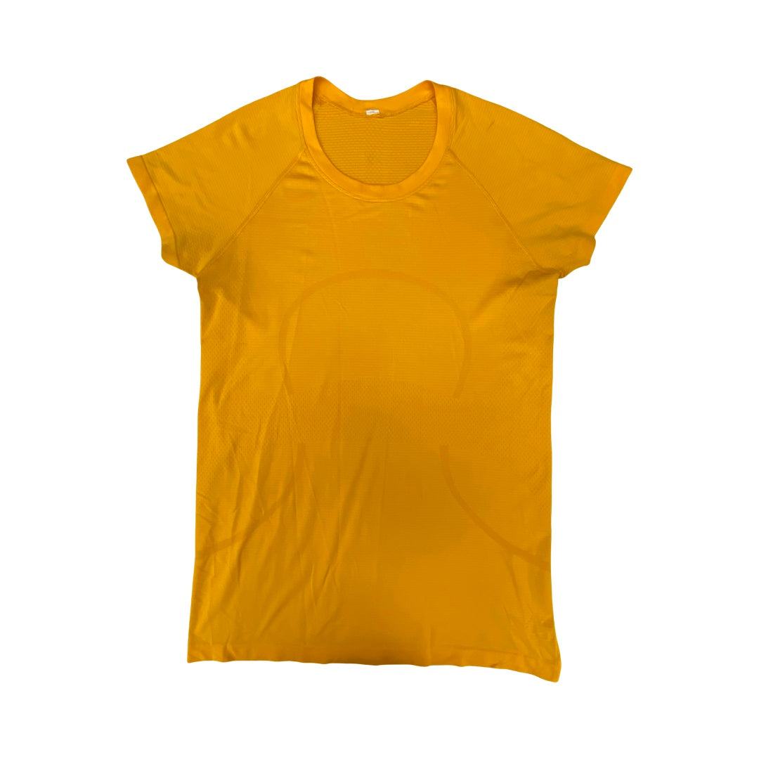 Athletic Top Ss By Lululemon In Orange, Size:10