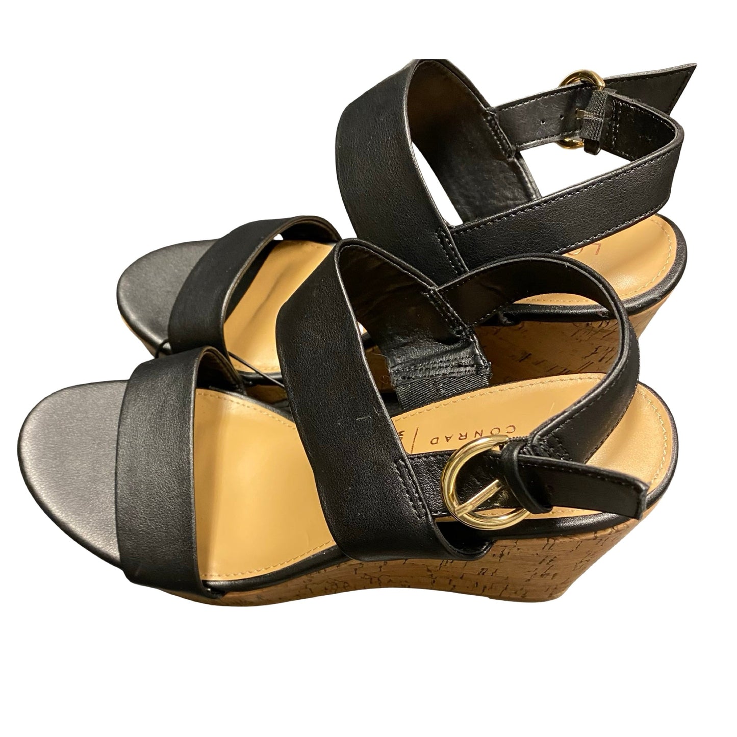 Sandals Heels Wedge By Lc Lauren Conrad In Black, Size:9