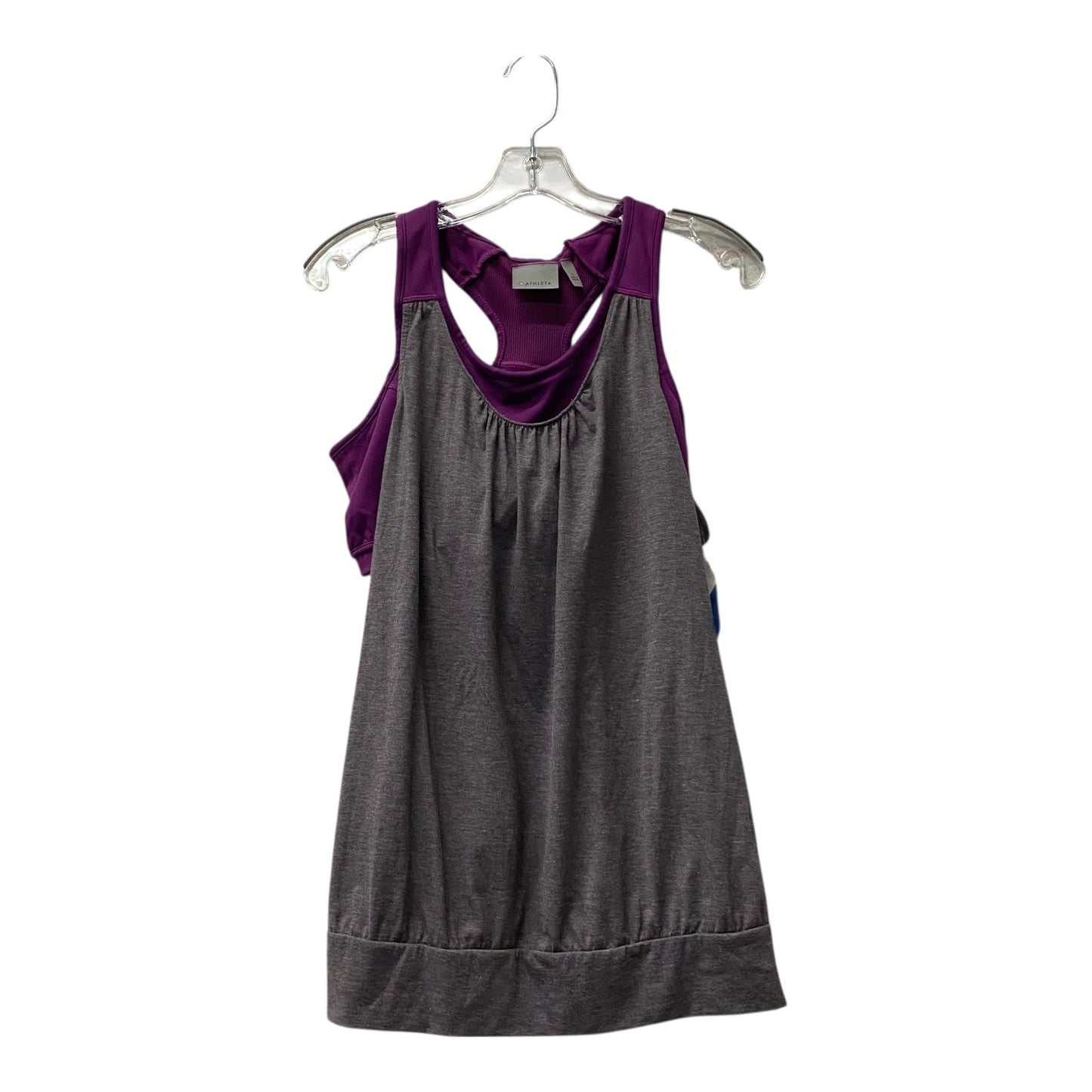 Athletic Tank Top By Athleta In Grey & Purple, Size:L