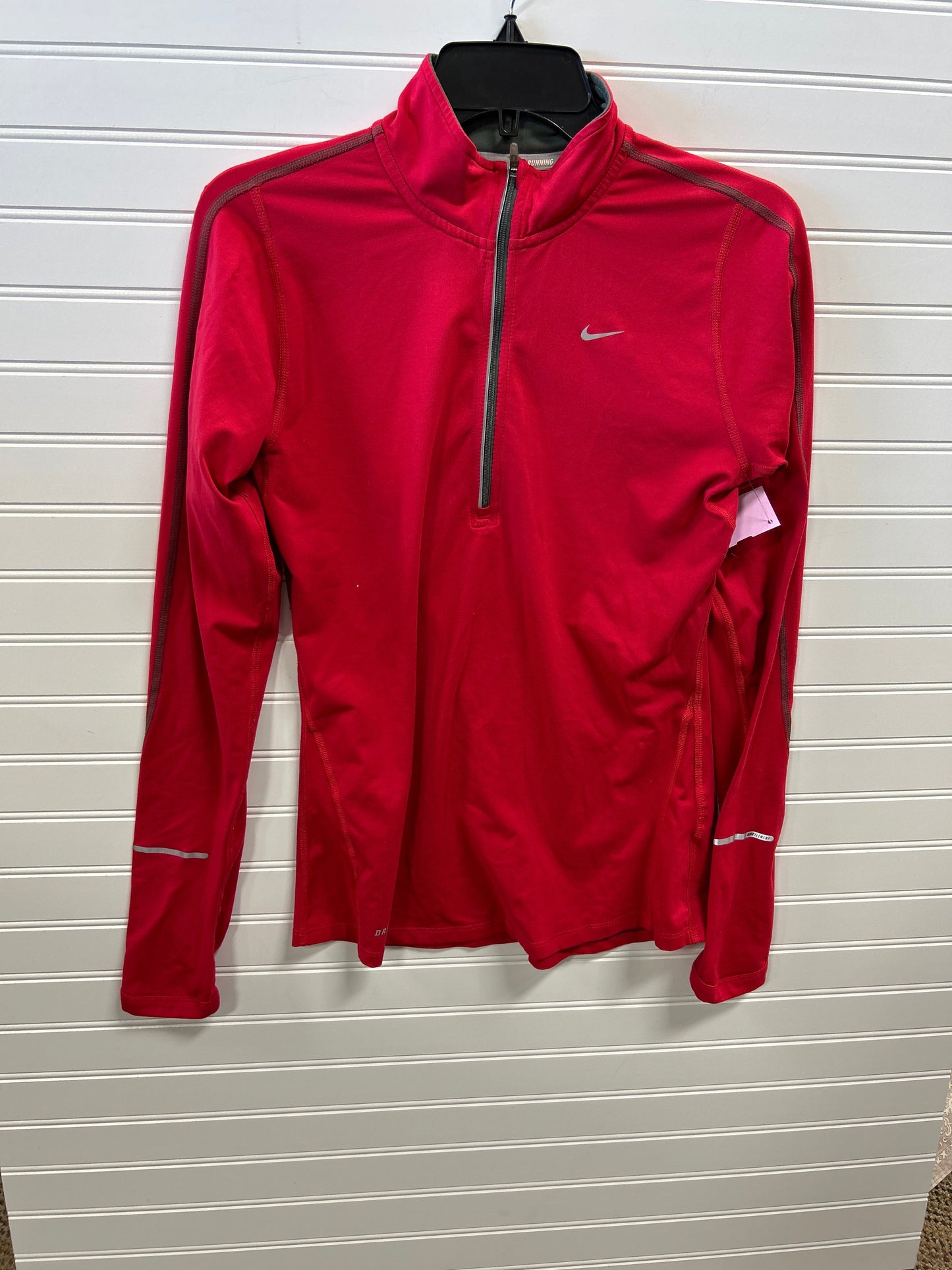 Athletic Top Ls Collar By Nike Apparel In Red, Size:S
