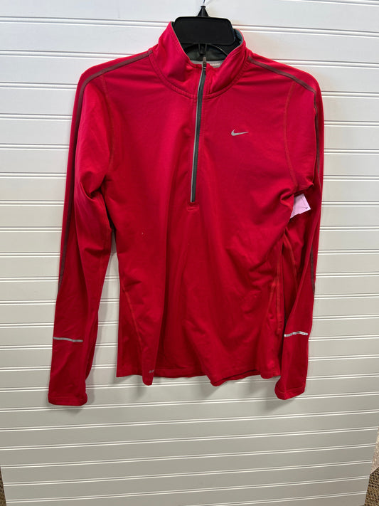 Athletic Top Ls Collar By Nike Apparel In Red, Size:S