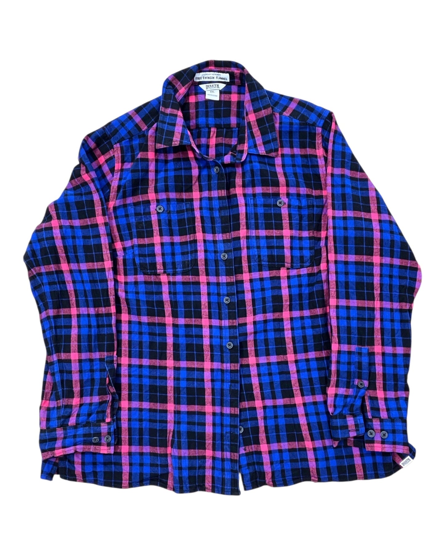 Blouse Ls By Duluth Trading In Blue & Pink, Size:1X