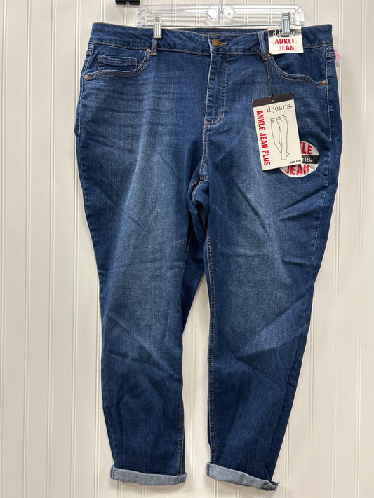 Jeans Skinny By D Jeans In Blue Denim, Size:20 NWT
