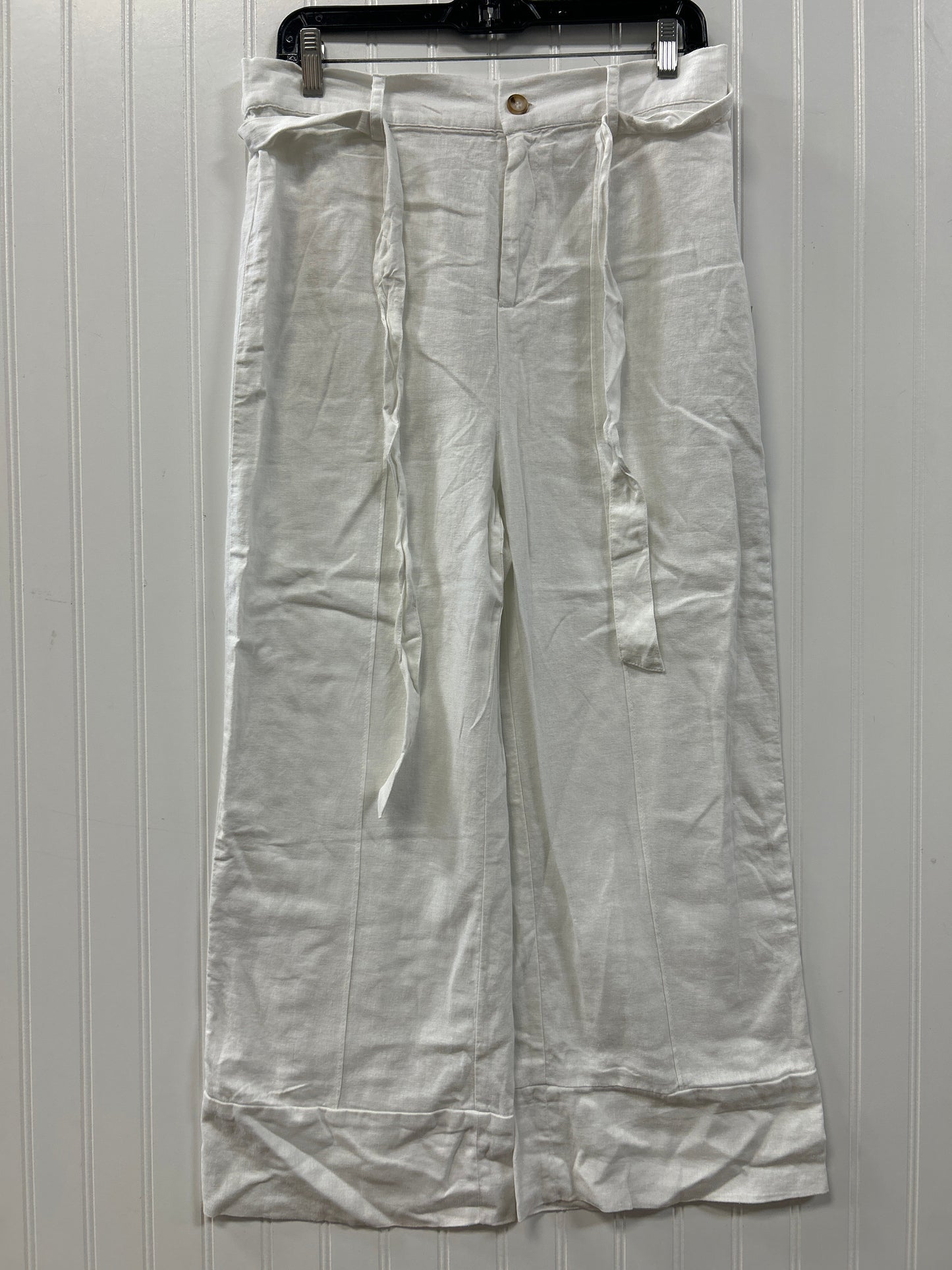 Pants Linen By Joie In White, Size:L NWT