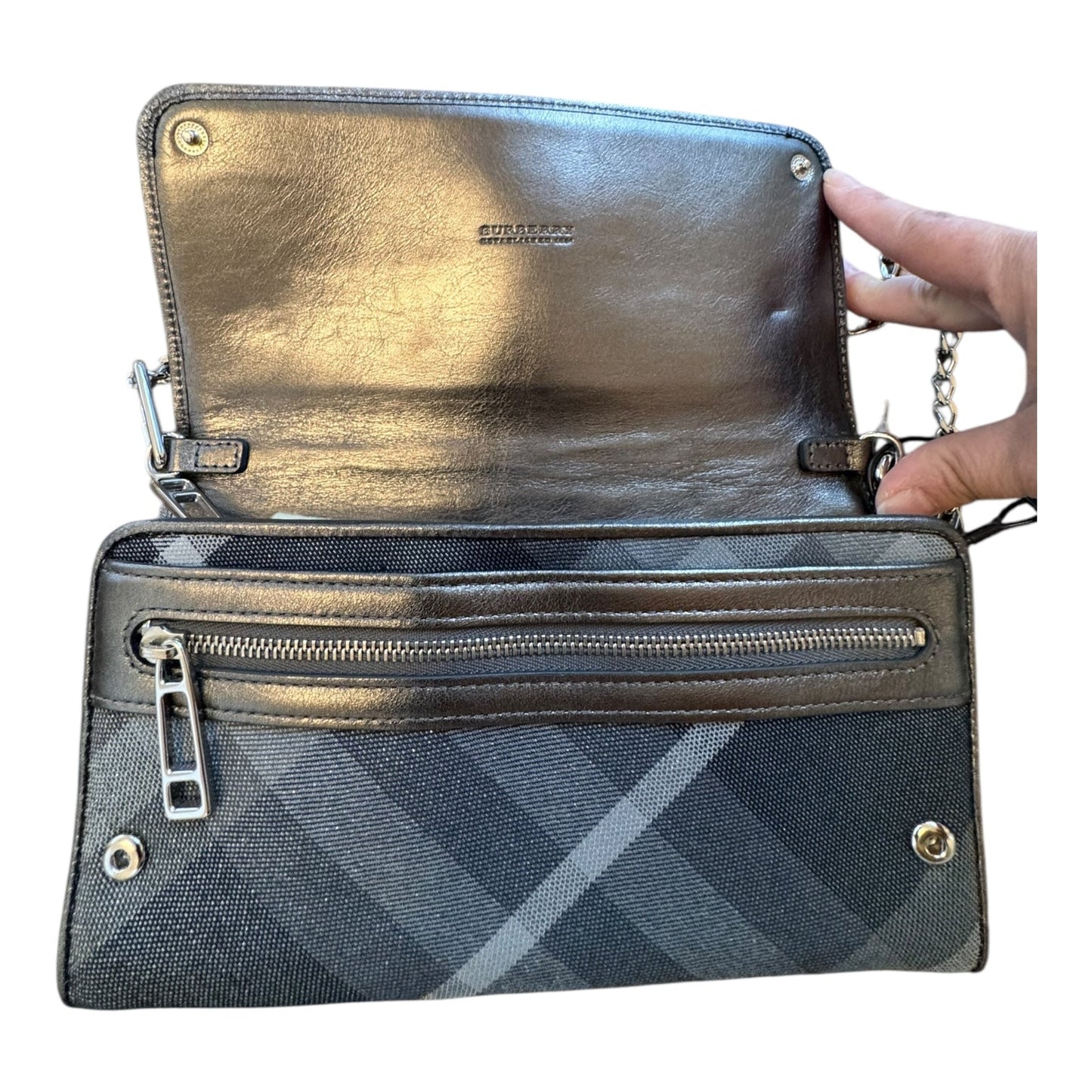 Handbag Luxury Designer By Burberry In Blue, Size:Small