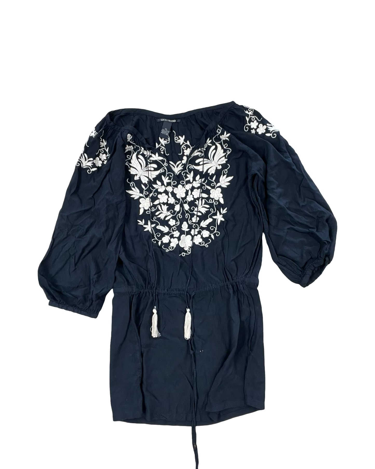 Tunic Ls By Lucky Brand In Black & Cream, Size:Xs