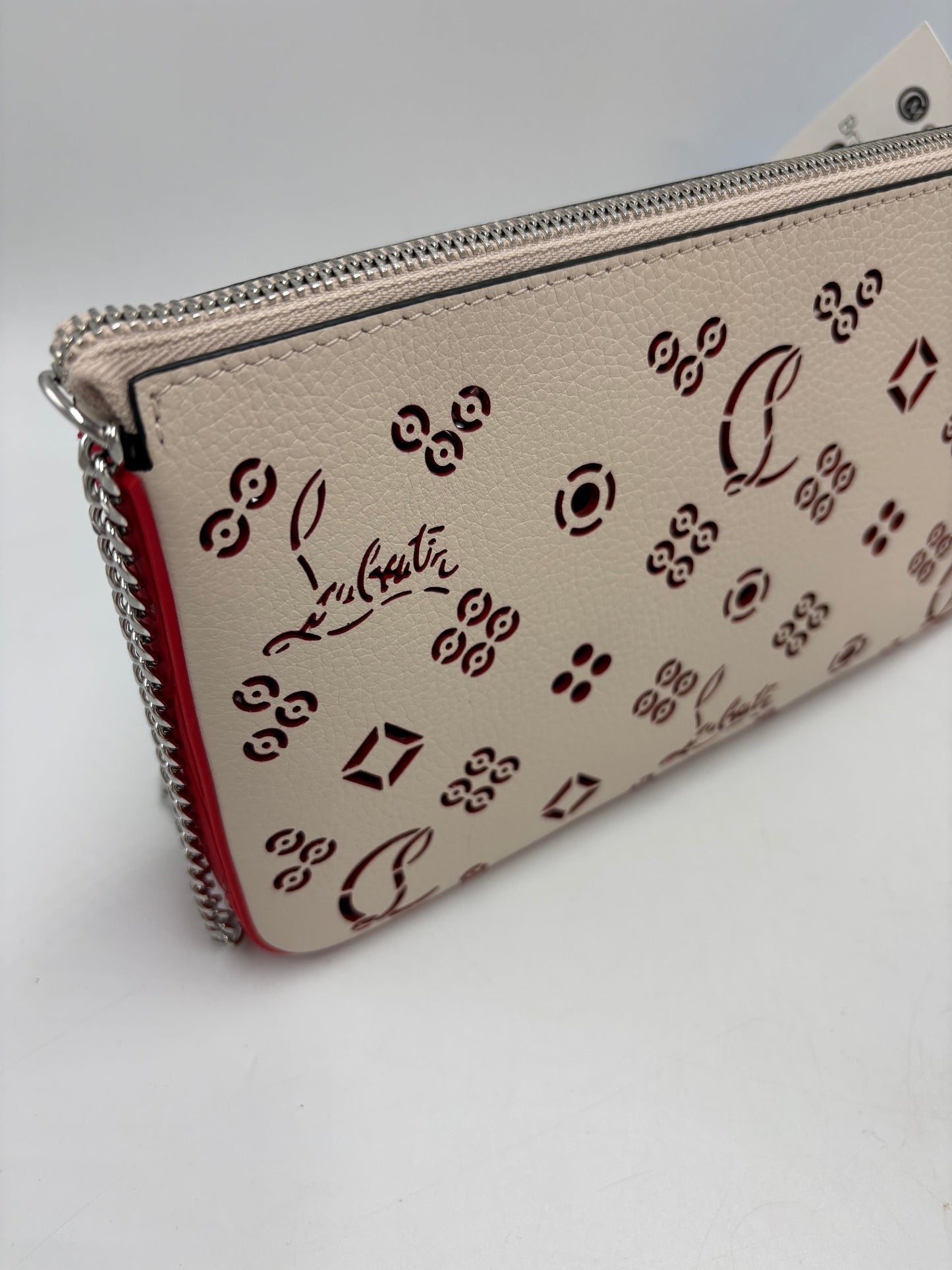 Christian Louboutin Calfskin Loubila Luxury Chain Clutch Handbag