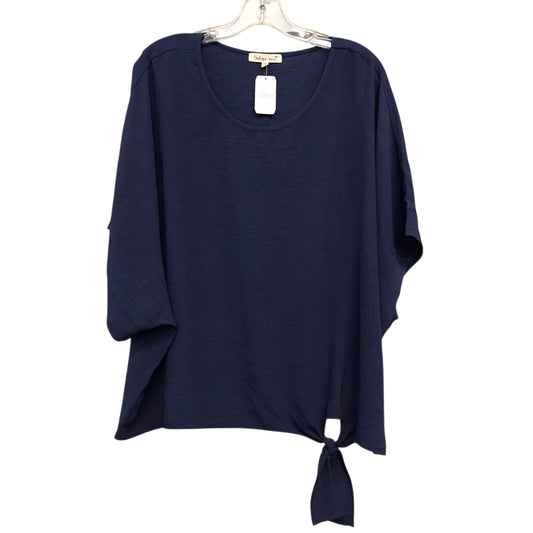 Top Ss Basic By Indigo Soul In Blue, Size:2X