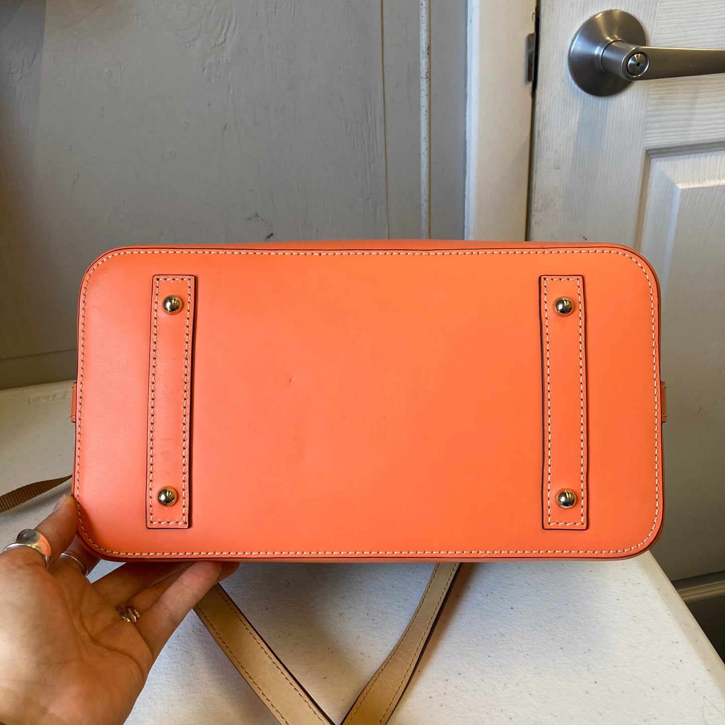 Crossbody Designer By Dooney And Bourke In Orange & Tan, Size:Medium