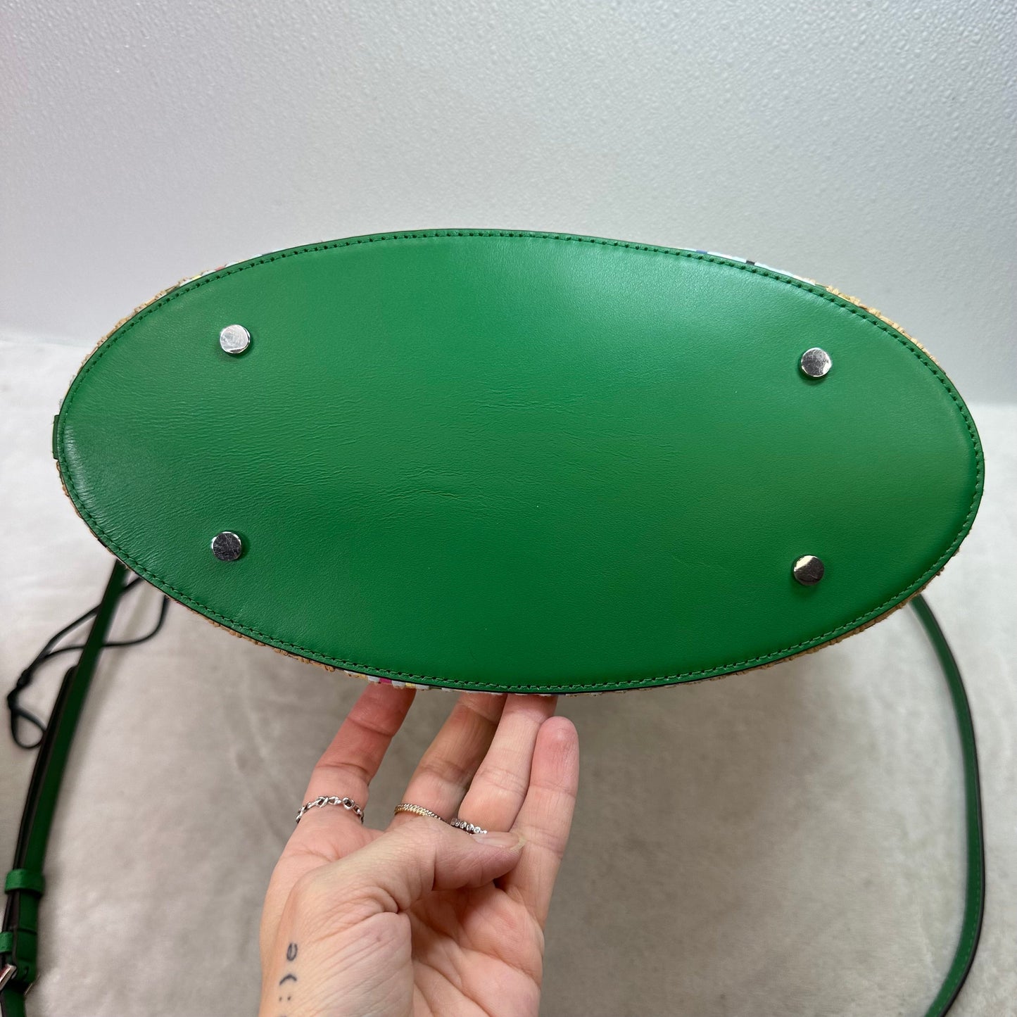 Jena Straw tote Crossbody Designer By Kate Spade, Size: medium