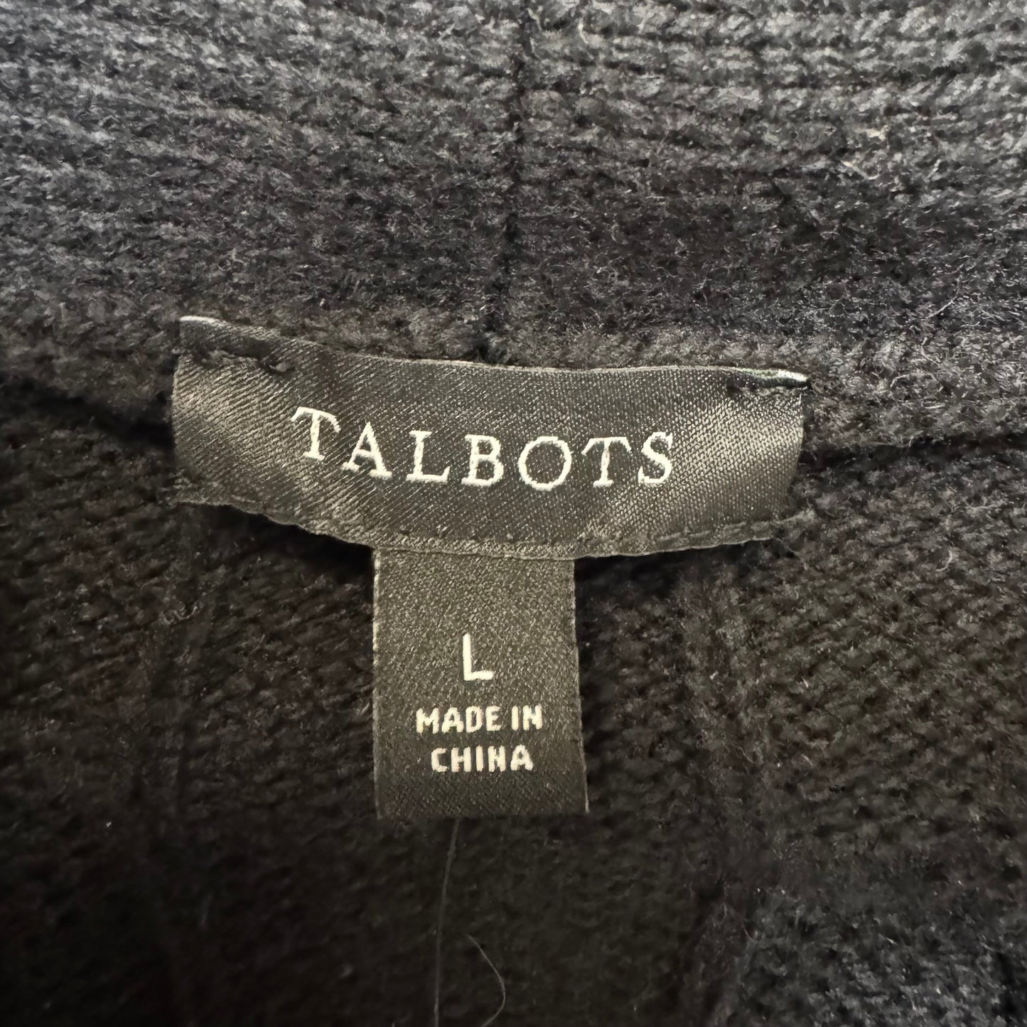 Sweater Cardigan By Talbots In Black, Size: L