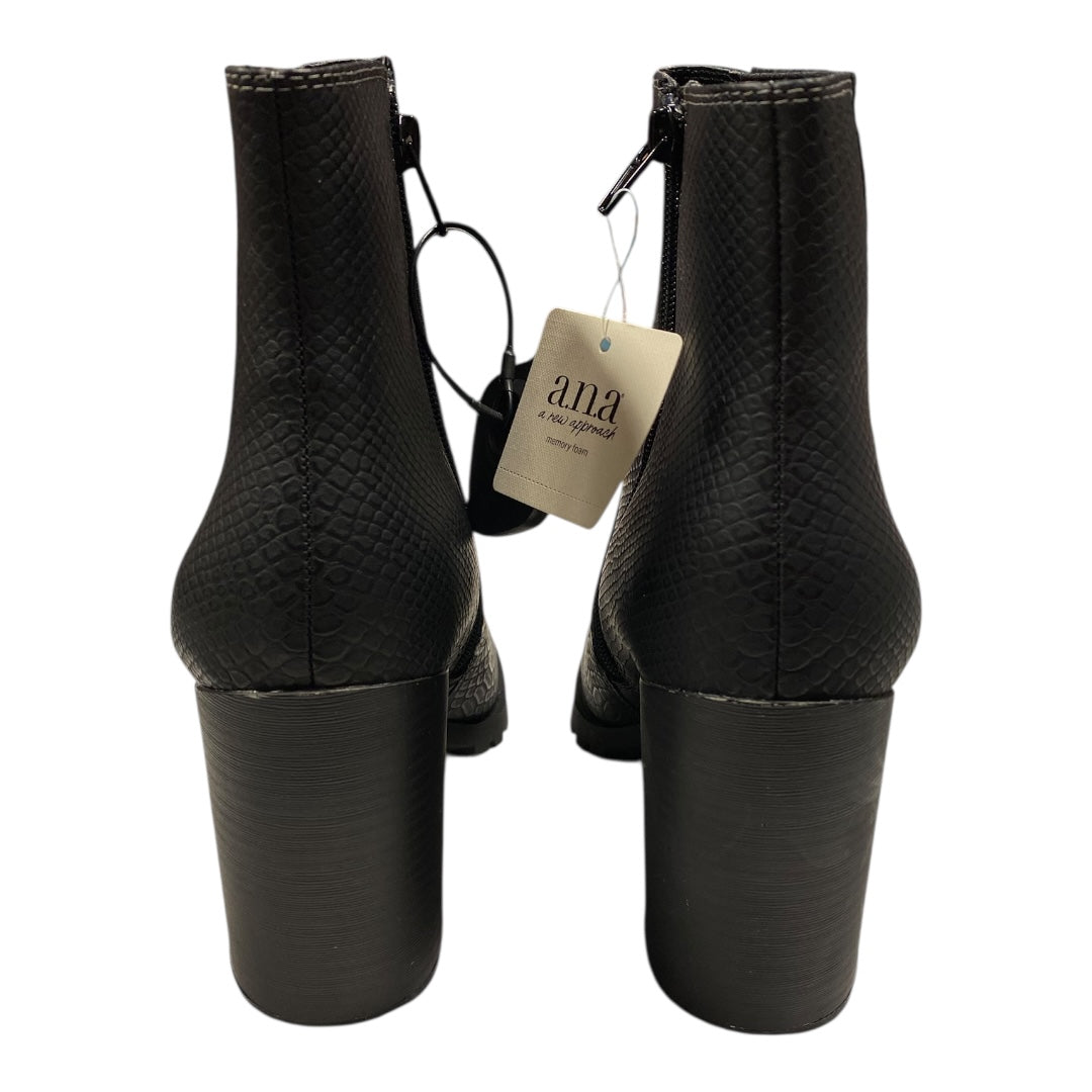 Boots Ankle Heels By Ana In Black, Size:10
