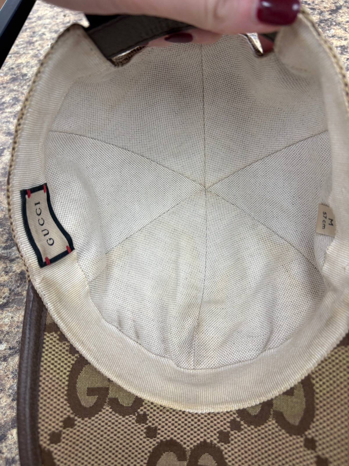 Gucci GG Canvas Luxury Baseball Cap, Size Medium (57cm)