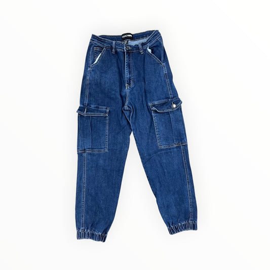 Jeans Wide Leg By Fashion Nova In Blue Denim, Size:12