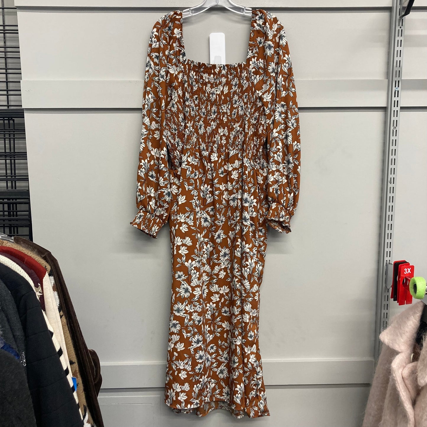 Dress Casual Maxi By Target In Brown, Size:1X