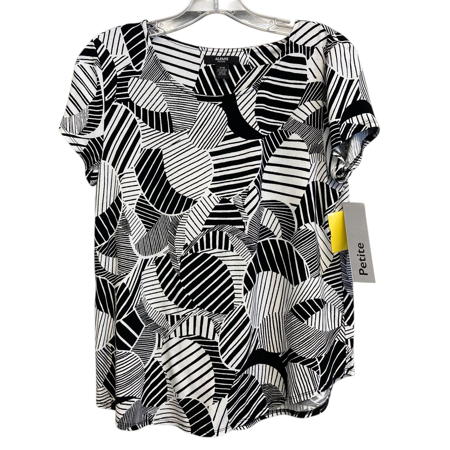 Top Ss Basic By Alfani In Black & White, Size:Mp