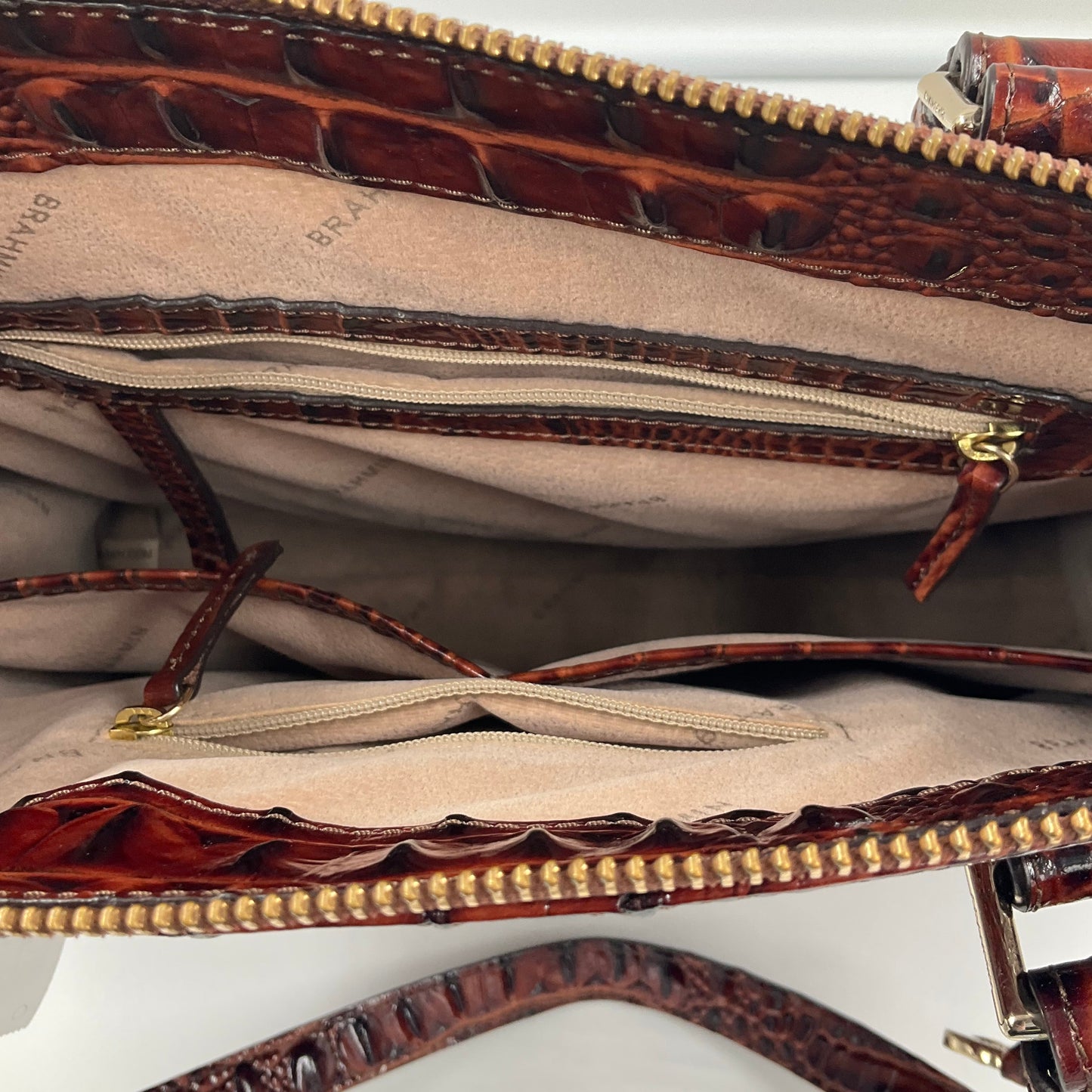 Handbag Designer By Brahmin In Brown, Size:Large