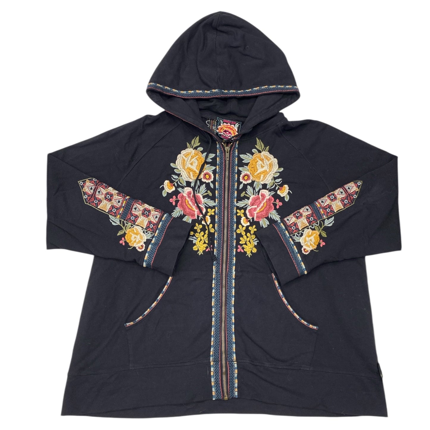 Sweatshirt Designer By Johnny Was In Black, Size:L