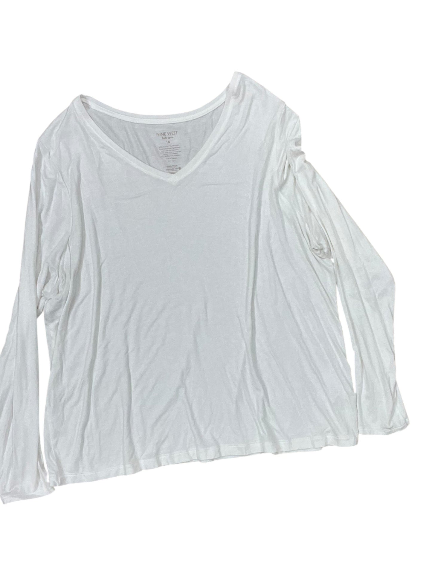 Top Ls Basic By Nine West In White, Size:1X