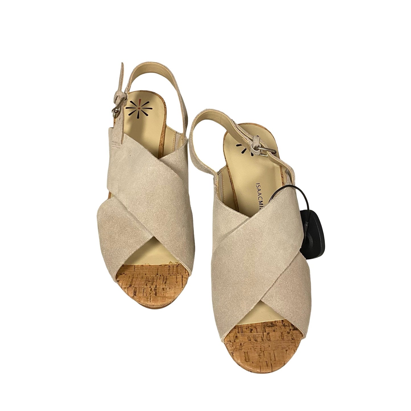 Sandals Heels Platform By Isaac Mizrahi Live Qvc In Cream, Size:8.5