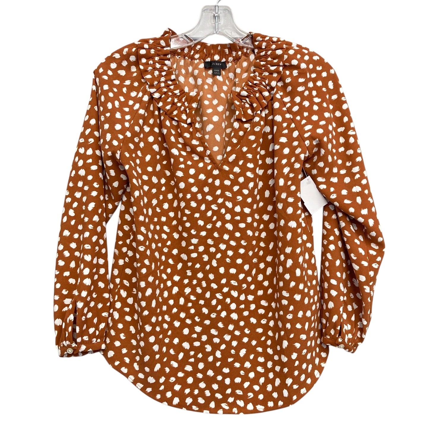 Top Ls By J. Crew In Brown & White, Size:Xxs