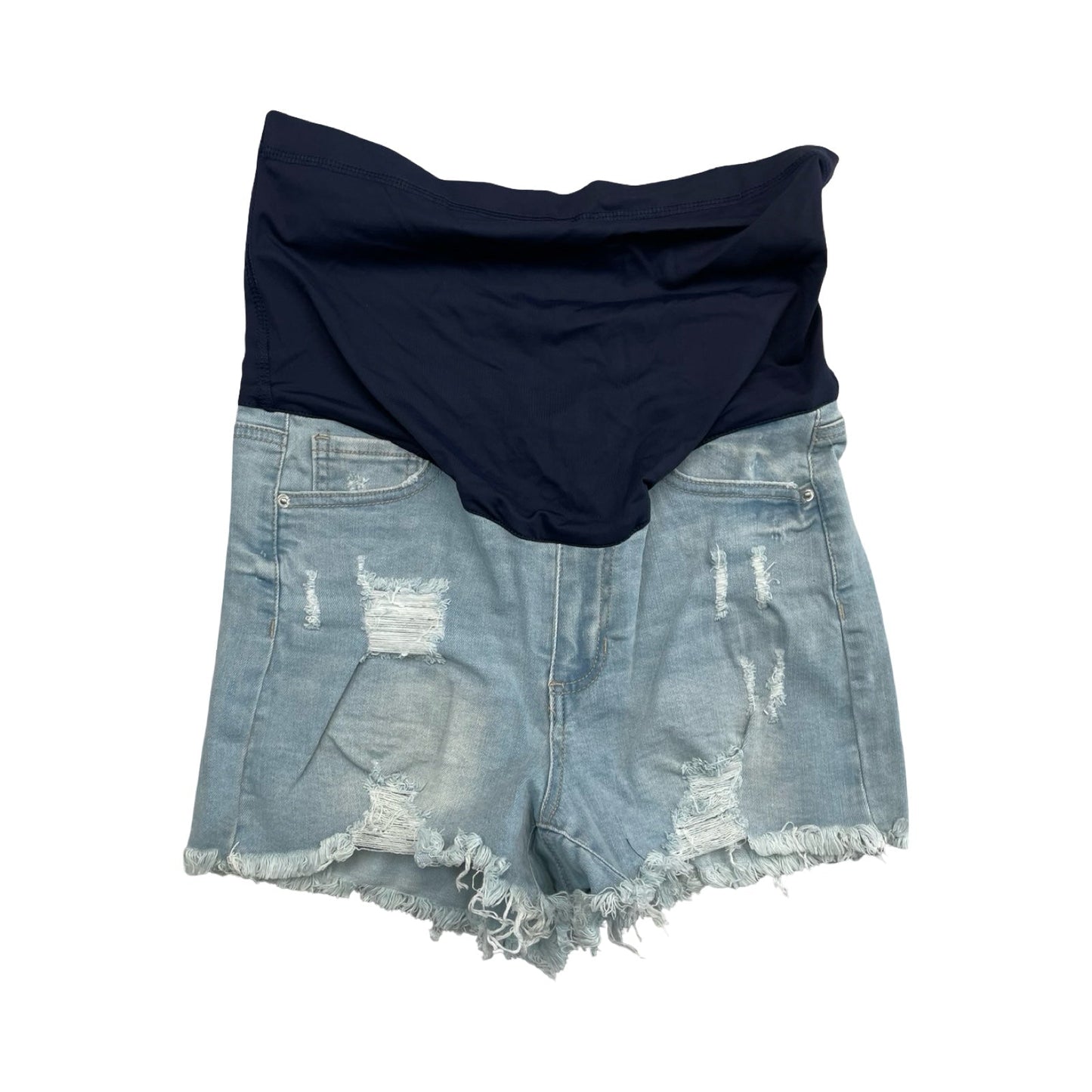 Mat Shorts By Pink Blush In Blue Denim, Size:M