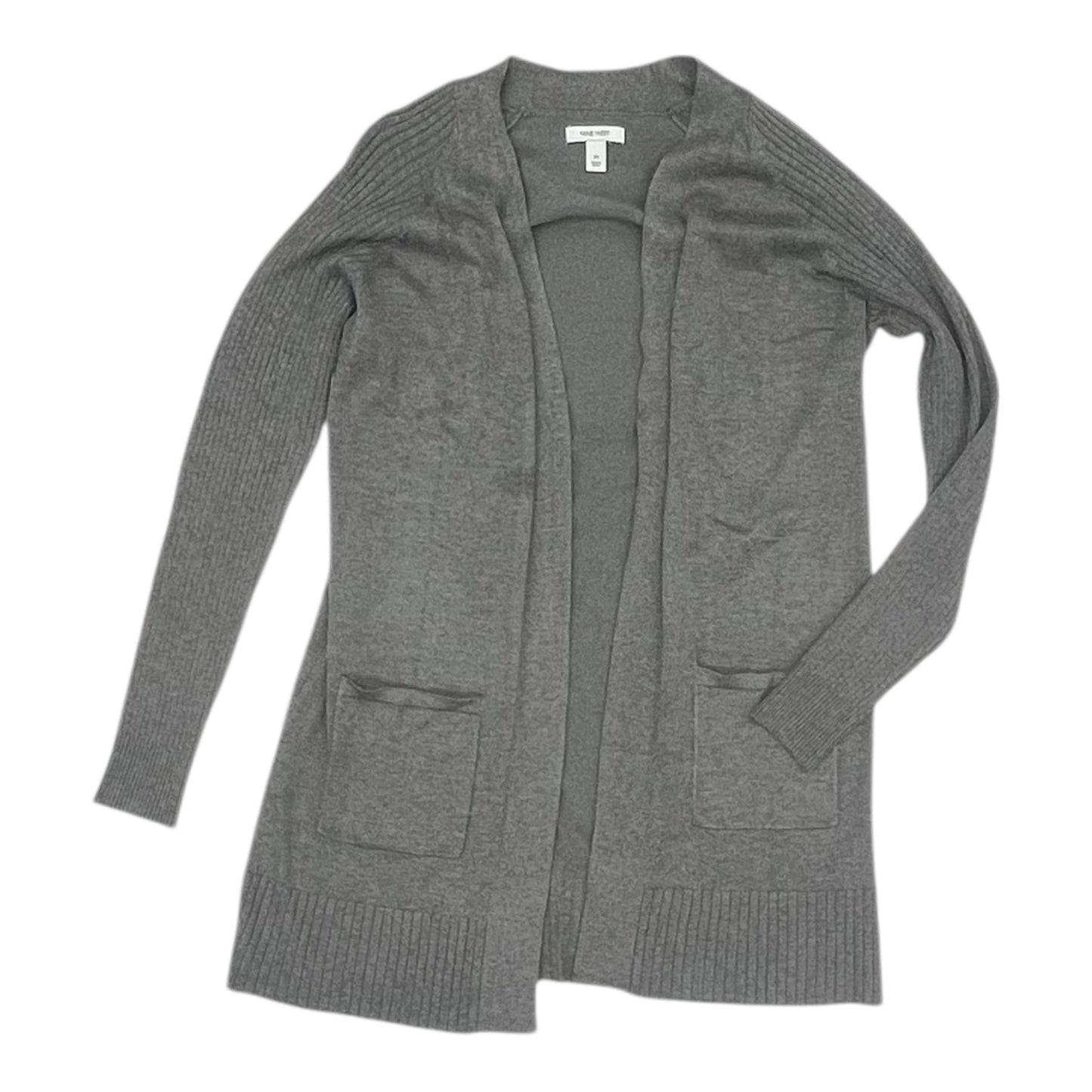 Sweater Cardigan By Nine West Apparel In Grey, Size:M