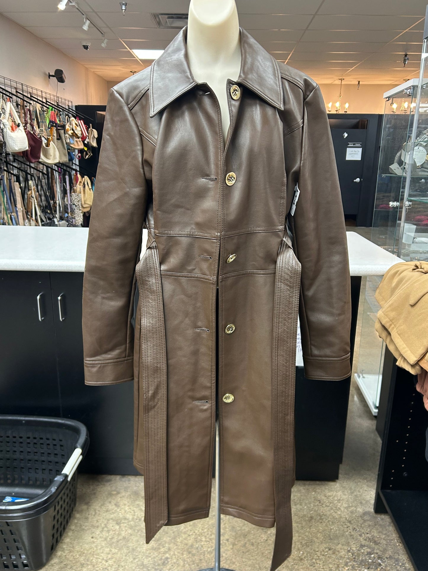 Coat Trench Coat By Guess In Brown, Size:Xl