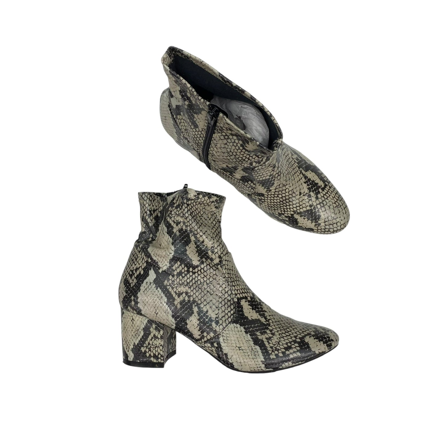 Boots Ankle Heels By Time And Tru In Snakeskin Print, Size:9