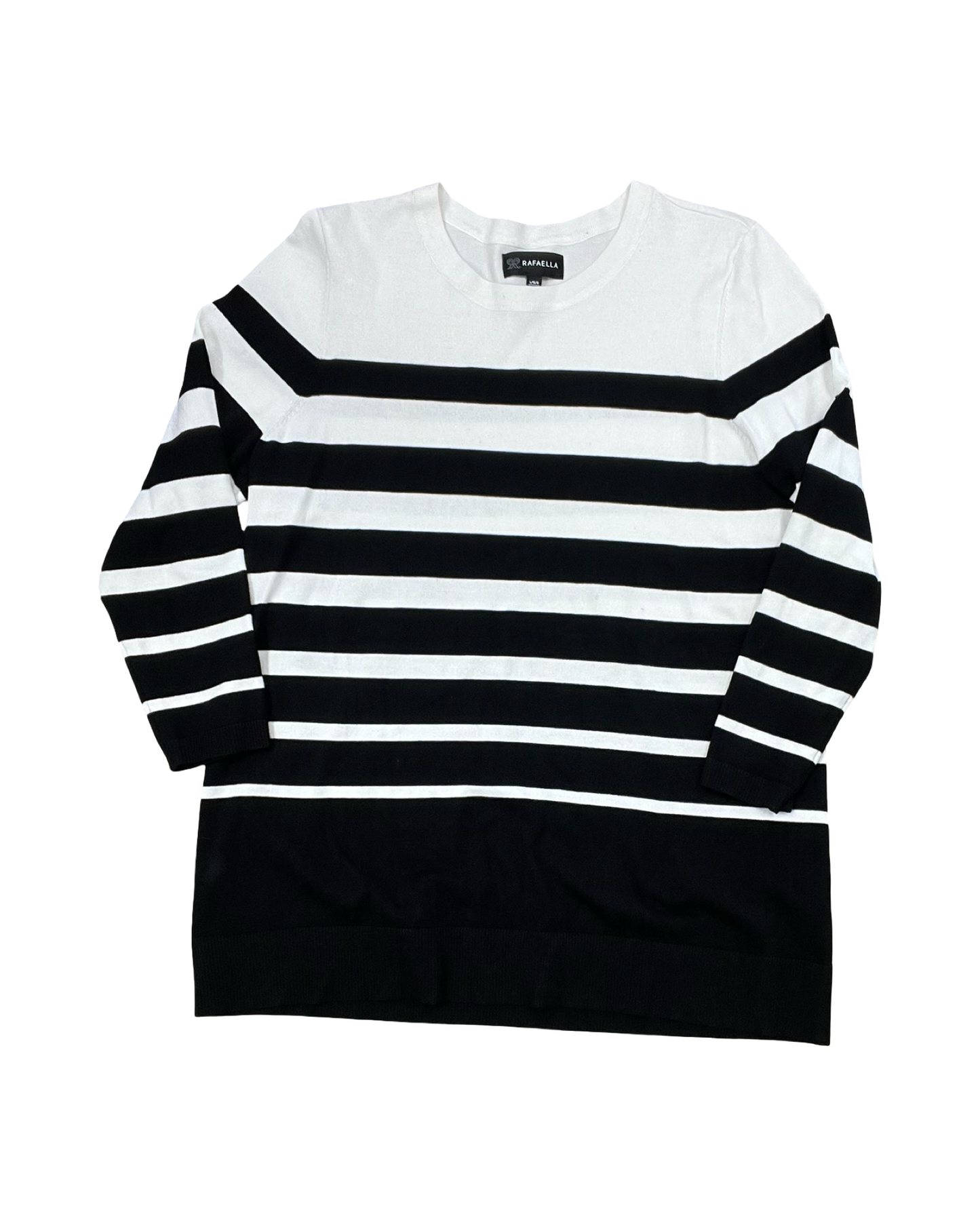 Top Ls By Rafaella In Black & Cream, Size:L
