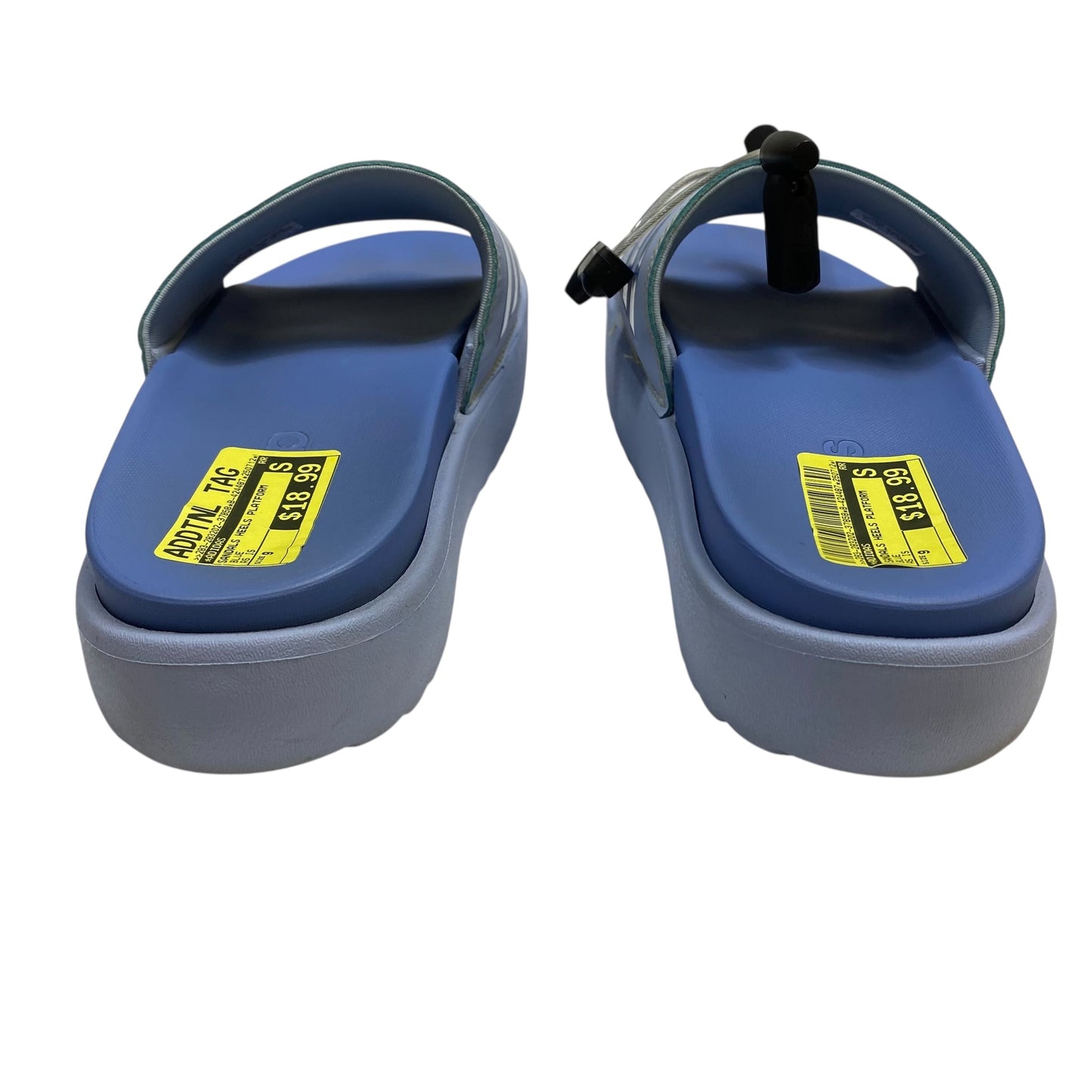 Sandals Heels Platform By Adidas In Blue, Size:9