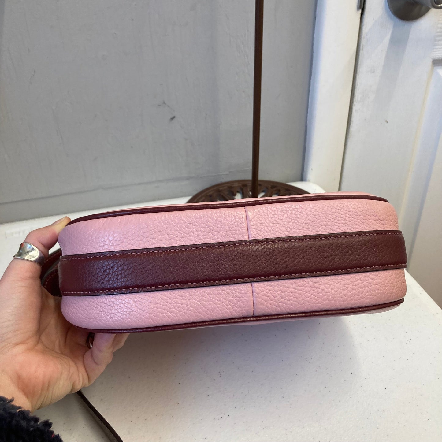 Crossbody Designer By Coach In Pink, Size:Medium