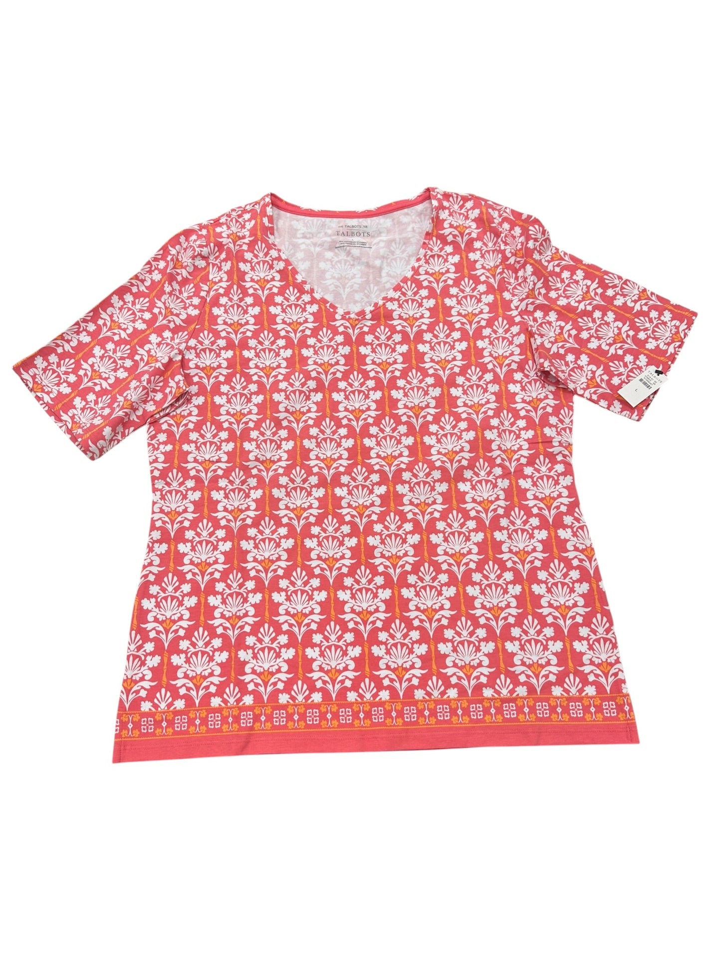 Top Ss By Talbots In Orange & Pink, Size:L