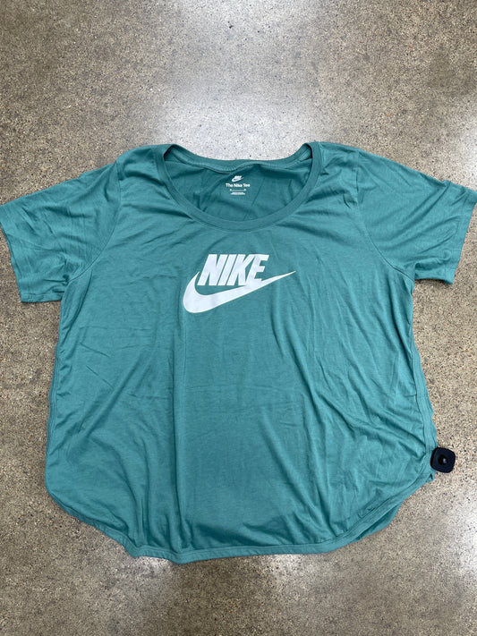 Athletic Top Ss By Nike Apparel In Green, Size:2X