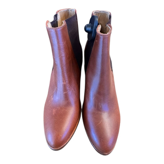 Boots Ankle Heels By NISOLO In Tan, Size:7.5