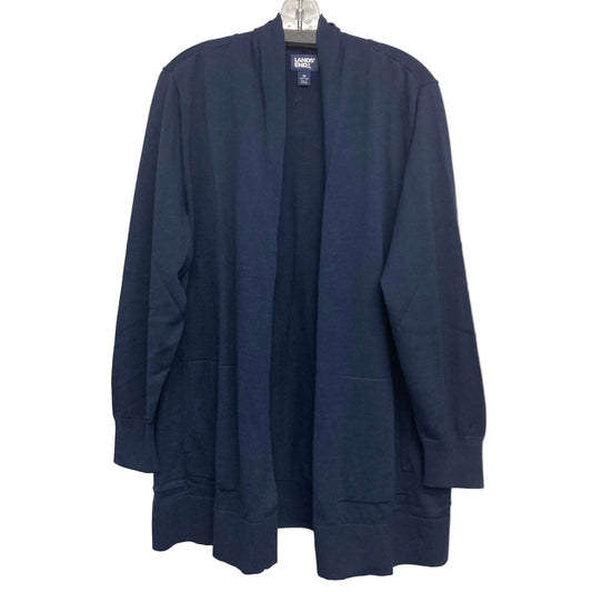 Sweater Cardigan By Lands End In Navy, Size:1X