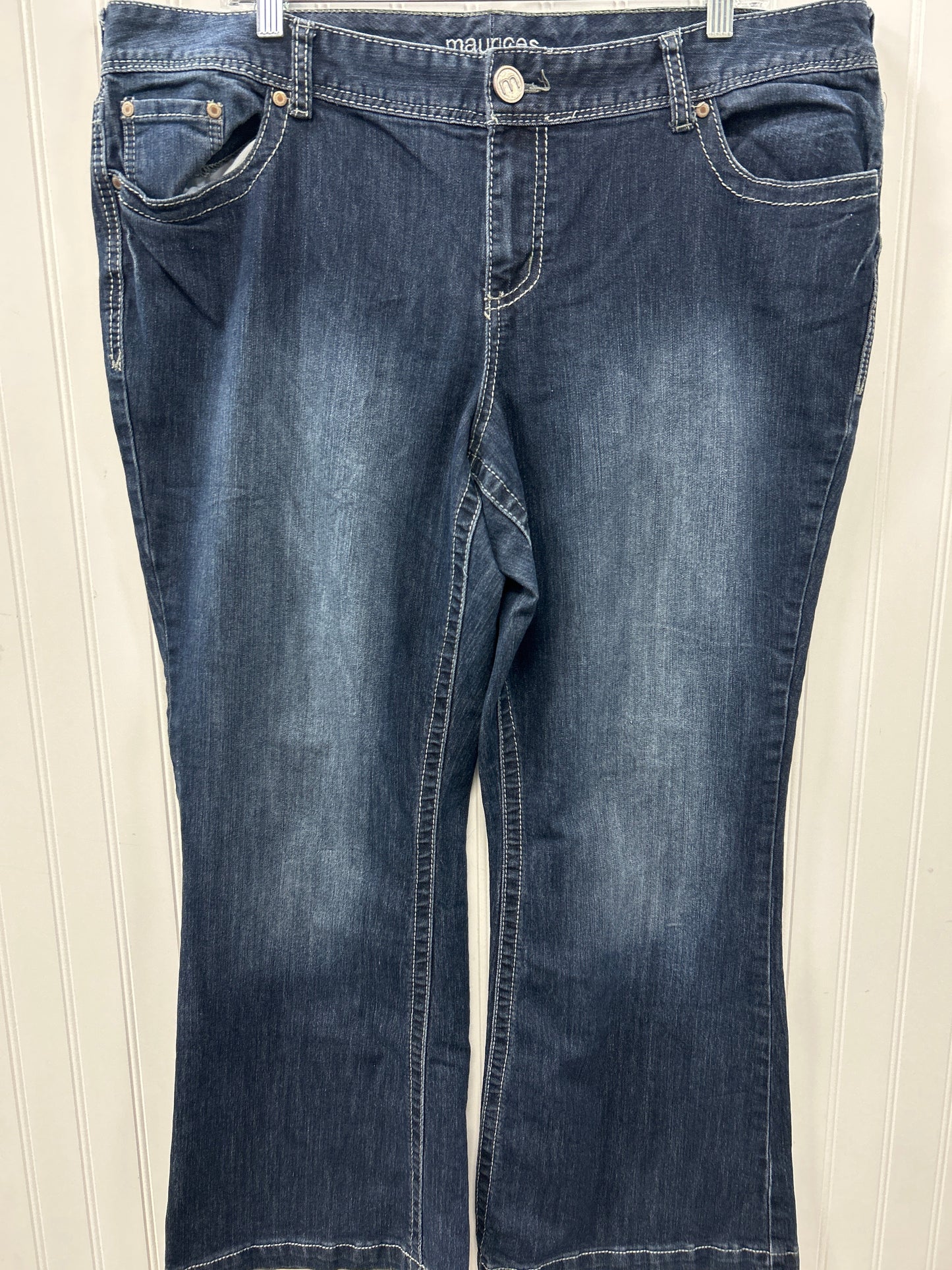Jeans Flared By Maurices In Blue Denim, Size:20