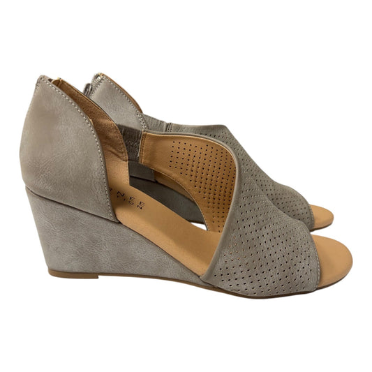 Sandals Heels Wedge By Journee In Grey, Size:9