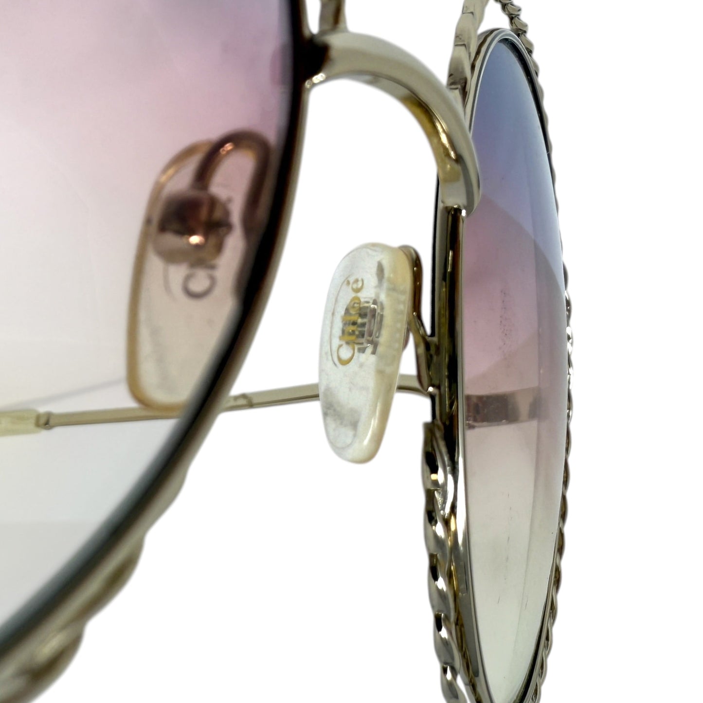 Carlina Twist CE114ST Sunglasses Luxury Designer By Chloe, Size: Large