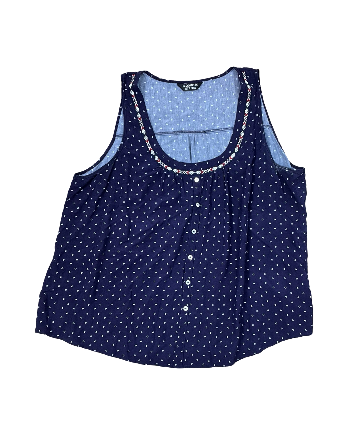 Top Sleeveless By Bloomchic In Purple, Size:1X