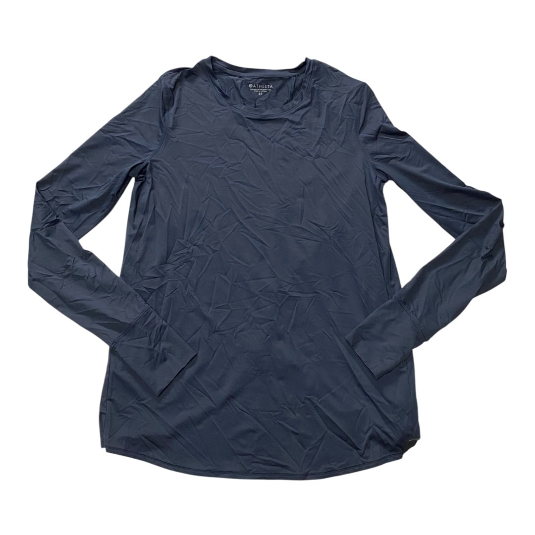 Athletic Top Ls Collar By Athleta In Navy, Size:S