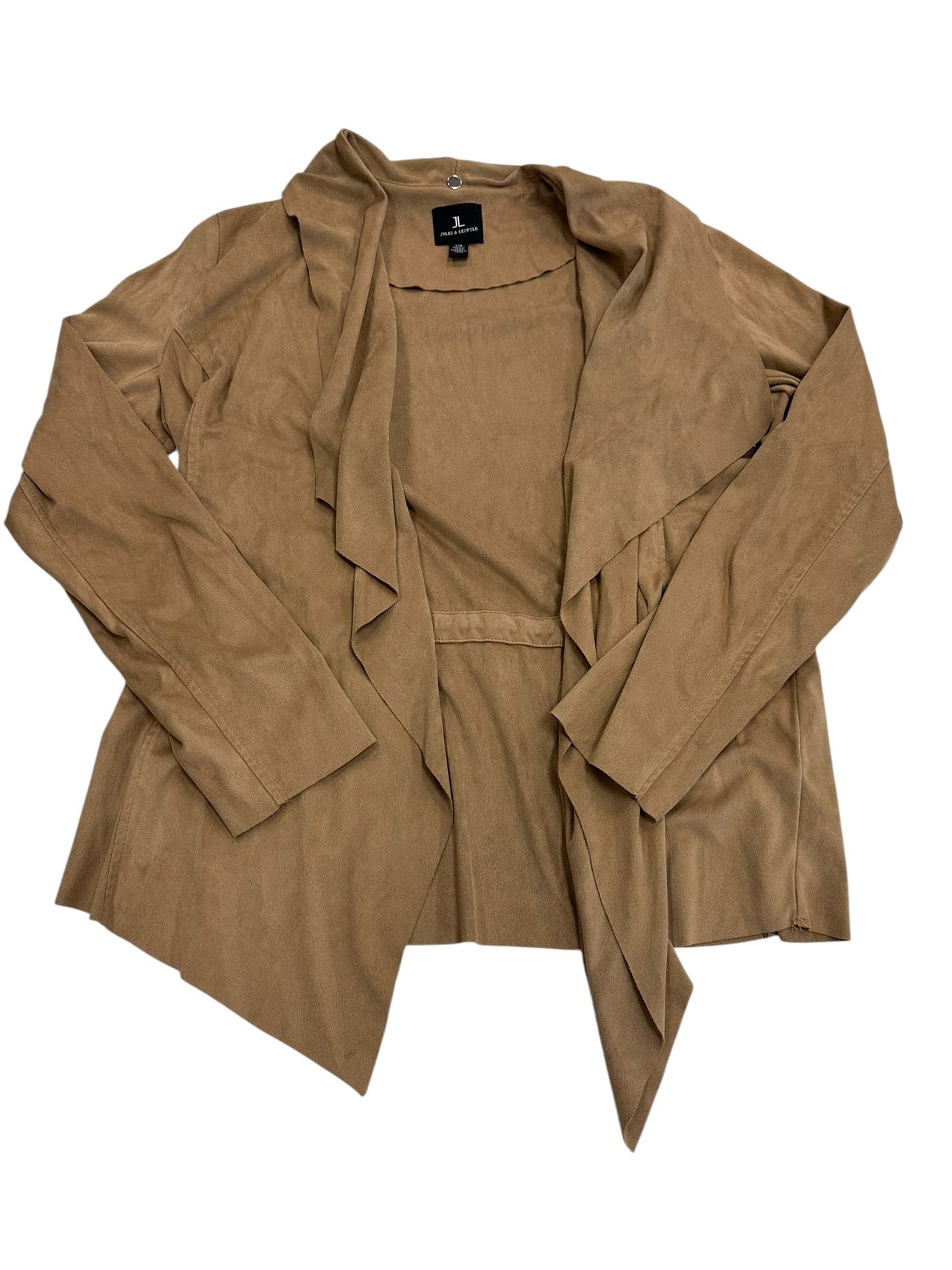Cardigan By Jules & Leopold In Tan, Size:L