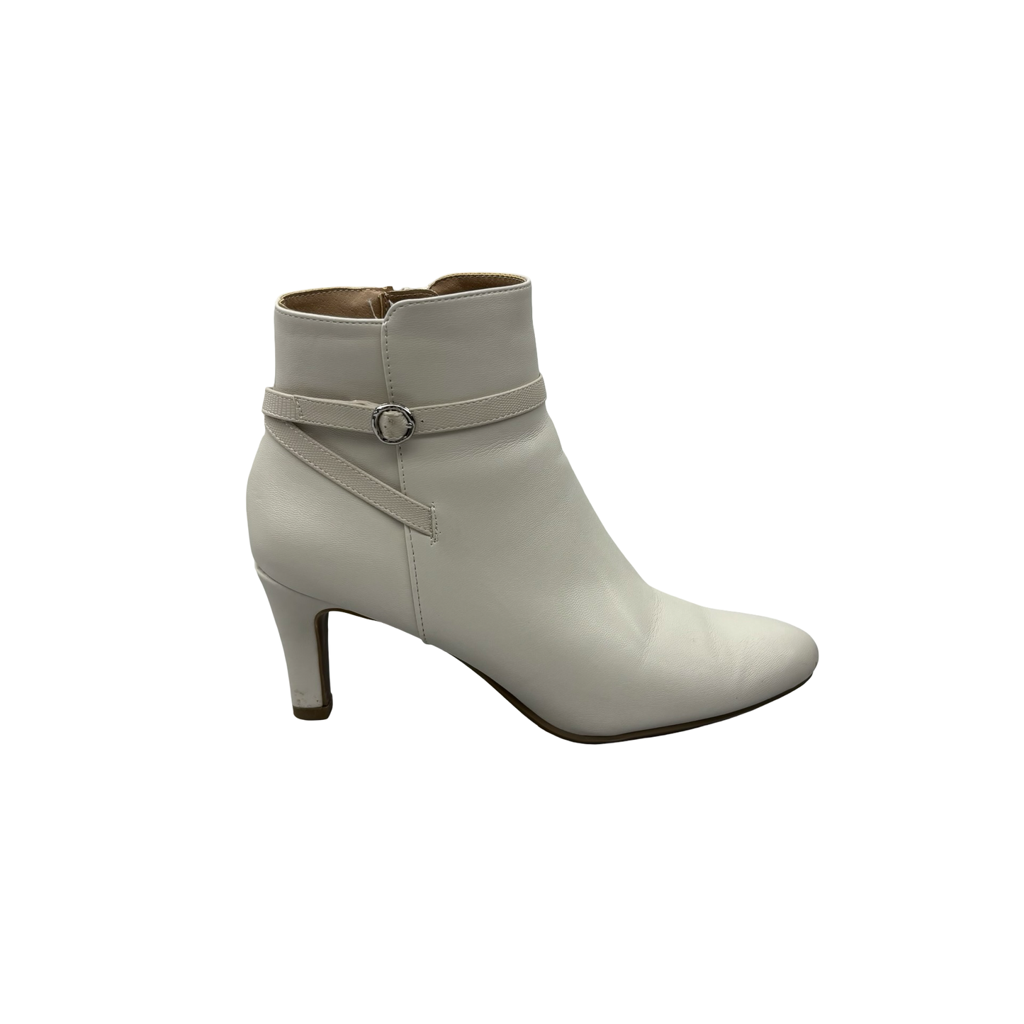 Boots Ankle Heels By Life Stride In Cream, Size:8