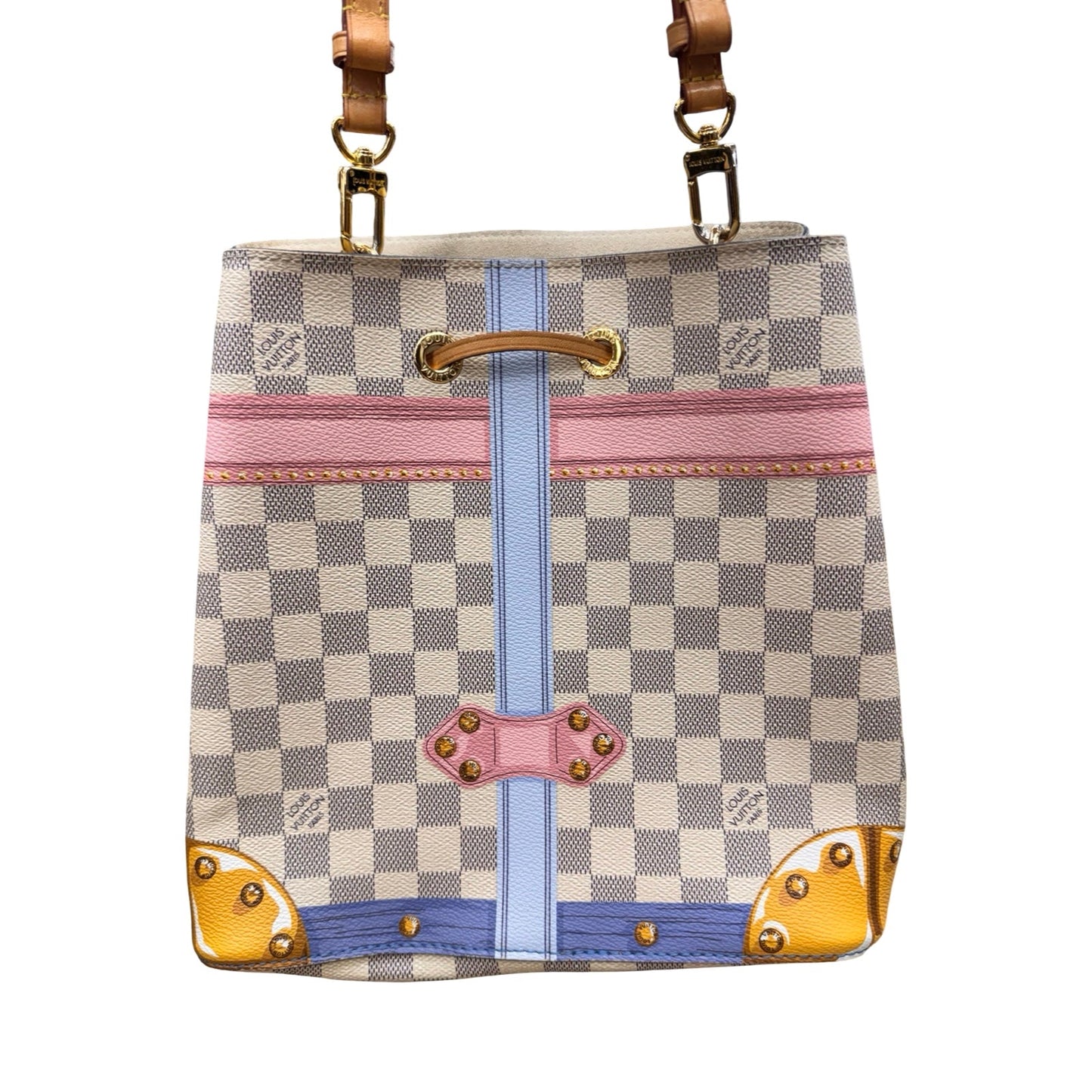 Handbag Luxury Designer By Louis Vuitton Damien Azur Summer Trunks NeoNoe In Multi, Size:Medium