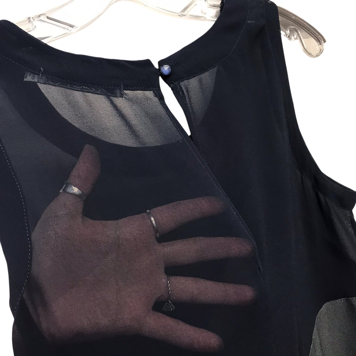 Top Sleeveless By Chloe K In Blue & Grey, Size:M