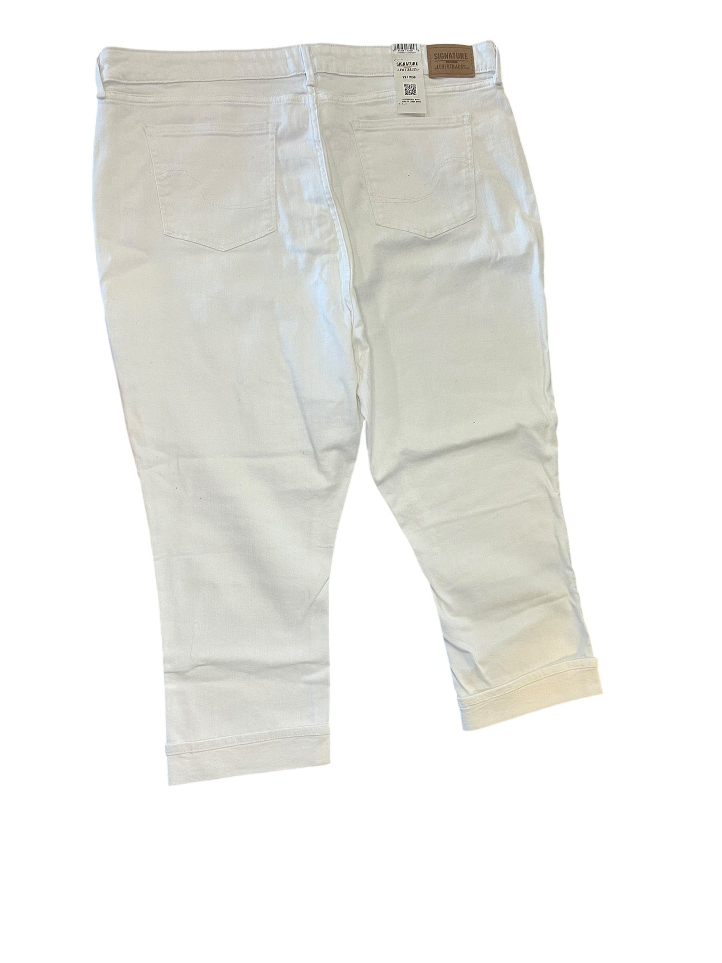 Jeans Cropped By Levis Signature In White Denim, Size:22