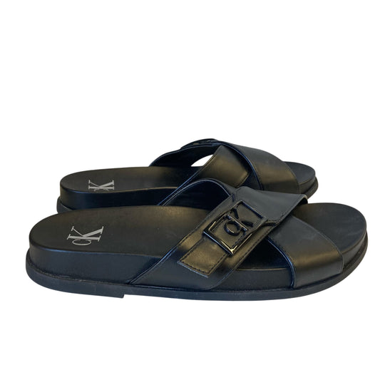 Sandals Flats By Calvin Klein In Black, Size:8