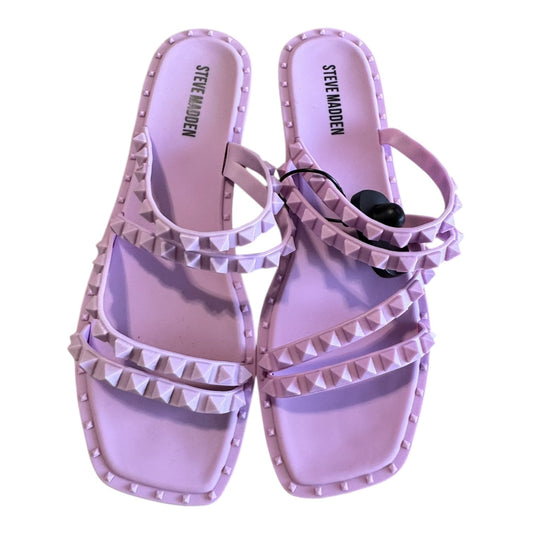 Sandals Flats By Steve Madden In Purple, Size:8